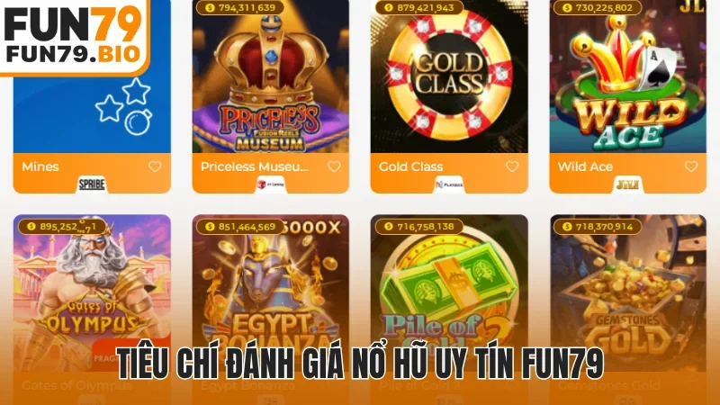Tiêu chí đánh giá nổ hũ uy tín Fun79